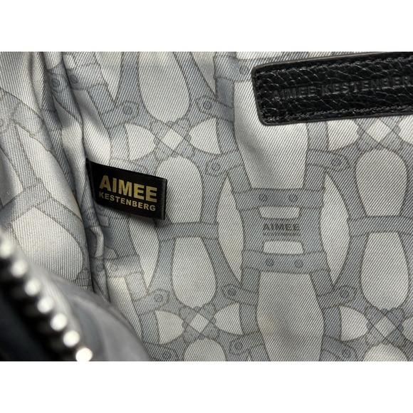 Aimee Kestenberg Tamitha Backpack Black Soft Leather Sling Bag Diamond Chic Edgy - Picture 10 of 12